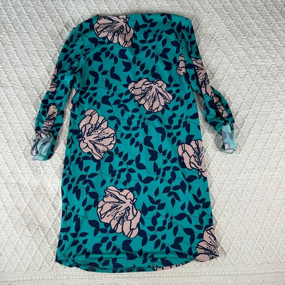 Tracy Negoshian Floral Print Dress V Neck Long Sleeve Women's XS - Picture 1 of 7